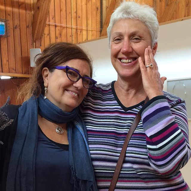 Two happy customers wearing their new jewels on the final day of the EDGE2 Isthmus Exhibition! Isthmus earrings and cushion cut Killiecrankie Diamond ring:) What a show! Loved it! Sad it's over!