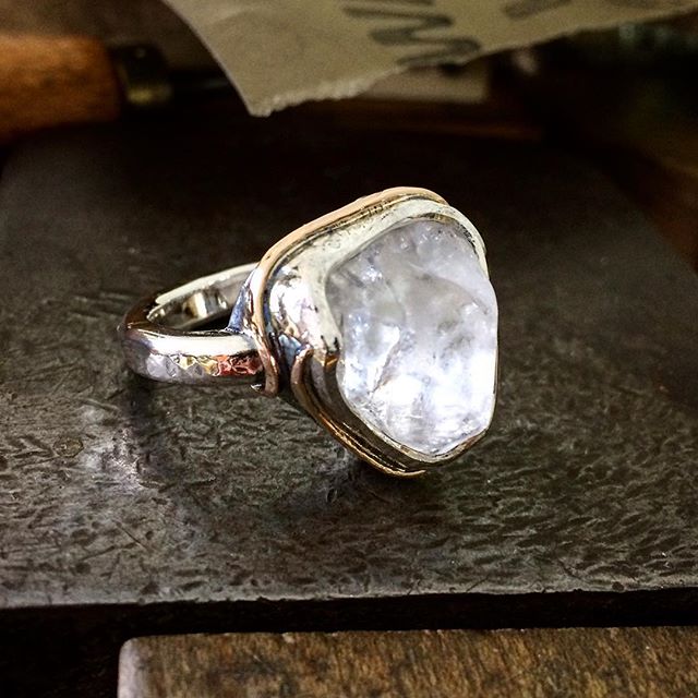 Another rough Killiecrankie Diamond Ring finished today! Sterling Silver with Rose Gold wire detail. Beaten, reticulated and oxidised finish. Great to get some projects finished this week! Have been busy working on a lot of custom orders so it's taken a while to get these finished but worth the wait!