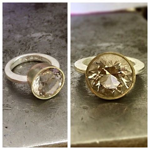 Rutile Quartz ring coming along well!