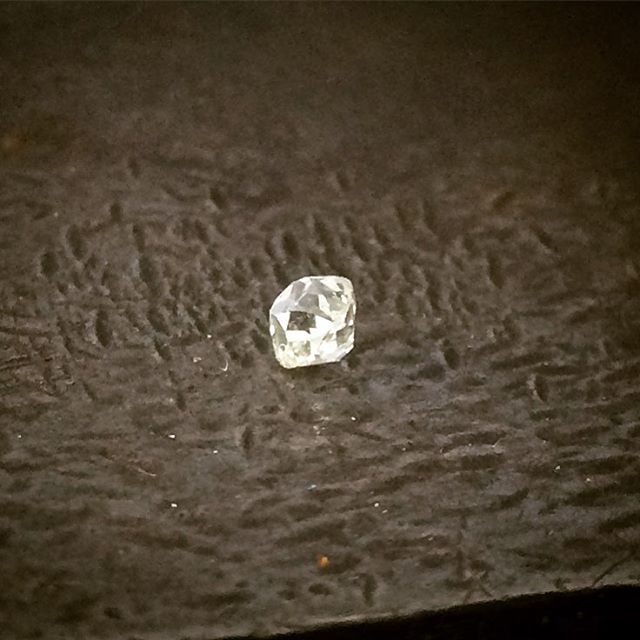 Just had to take a shot of this robust little hand cut antique diamond before I set it!