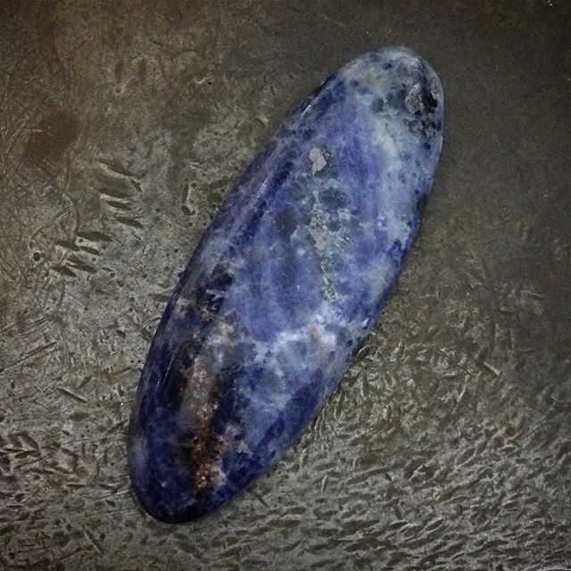 A nice piece a sodalite I cut from the slab I was given for joining the lapidary club of Tasmania