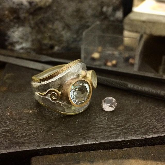 SPOILER ALERT! My client gave me permission to post progress shots of her ring:) In the final stages now. Showing the spiral detail. Still needs to be oxidised for depth and contrast, polished and set. Not long now!!