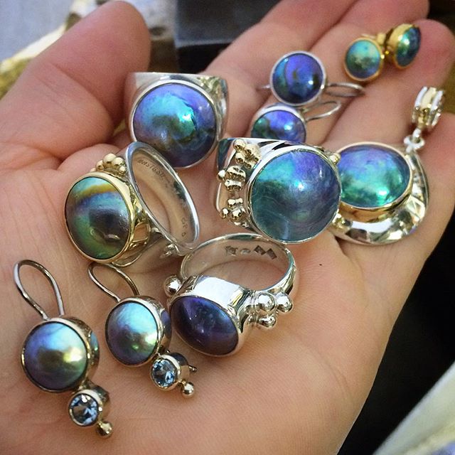 And now to find homes for these babies!! Eyris Blue PearlsVery special prices on all of these but some for a limited time only!! Message me for details, find out your finger size and I can take more photos  they are not yet in my website shop.