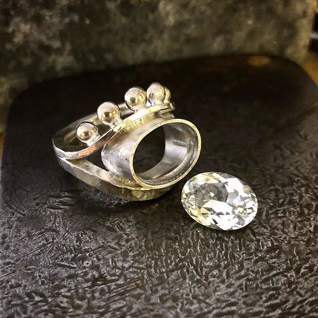 Looking forward to blackening and setting this ring. Stunning  crystal clear Killiecrankie Diamond/Topaz from Flinders Island Tasmania. @laurenharrisjewellery