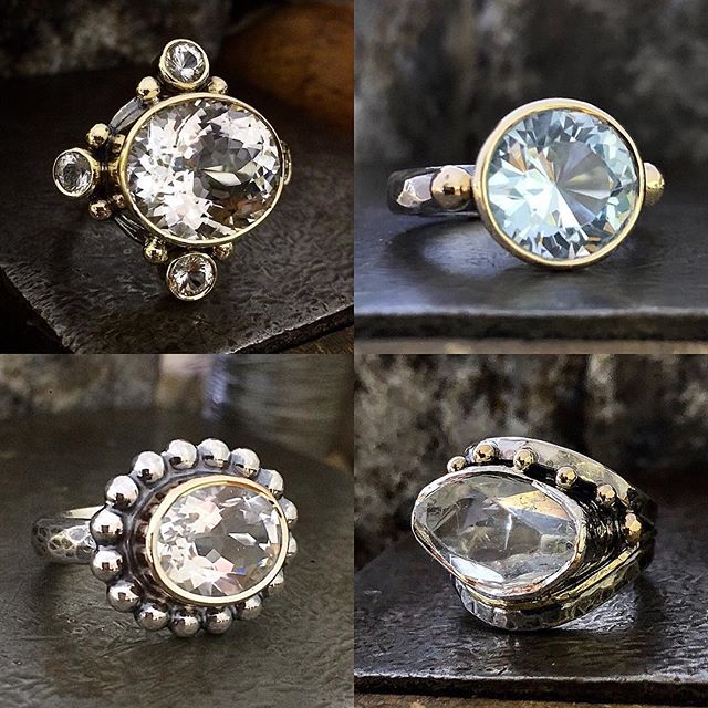 A selection of Topaz rings available @theempressandwolf on the Main Street of beautiful Daylesford Victoria